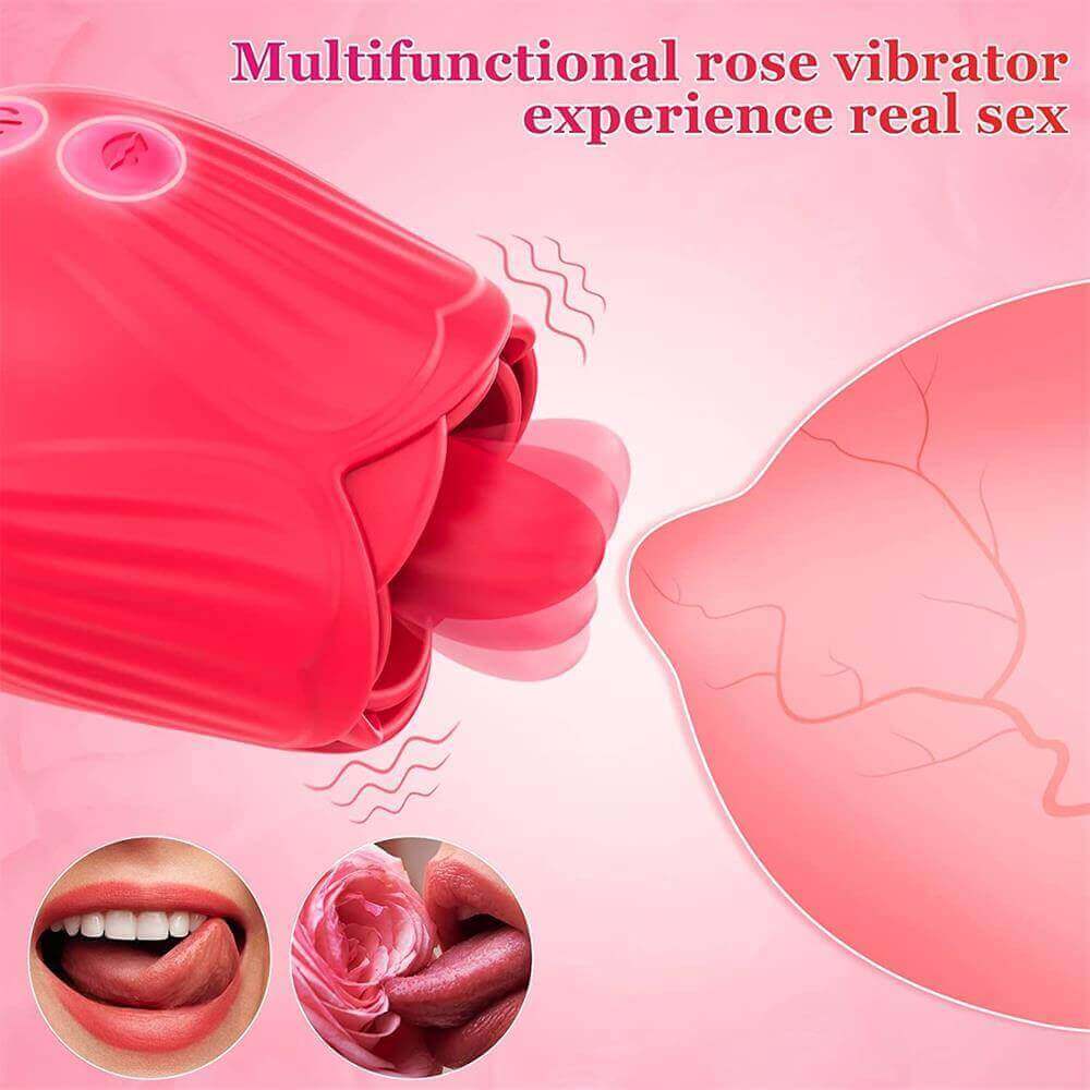 Rose Toy Clit Vibrator and Tongue Licker - Image 3